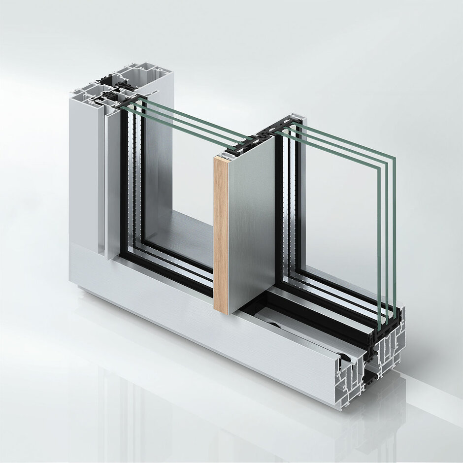 Profilquerschnitt – Schüco-Schiebetür