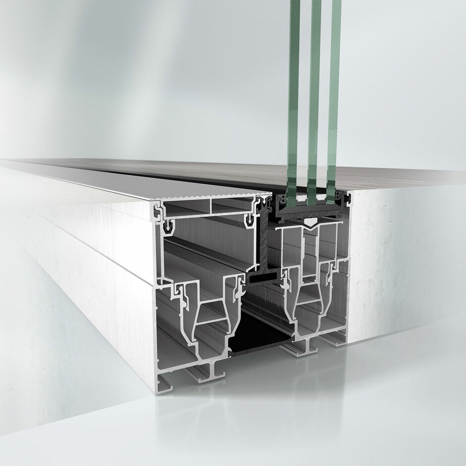 Profilquerschnitt – Schüco-Schiebetür